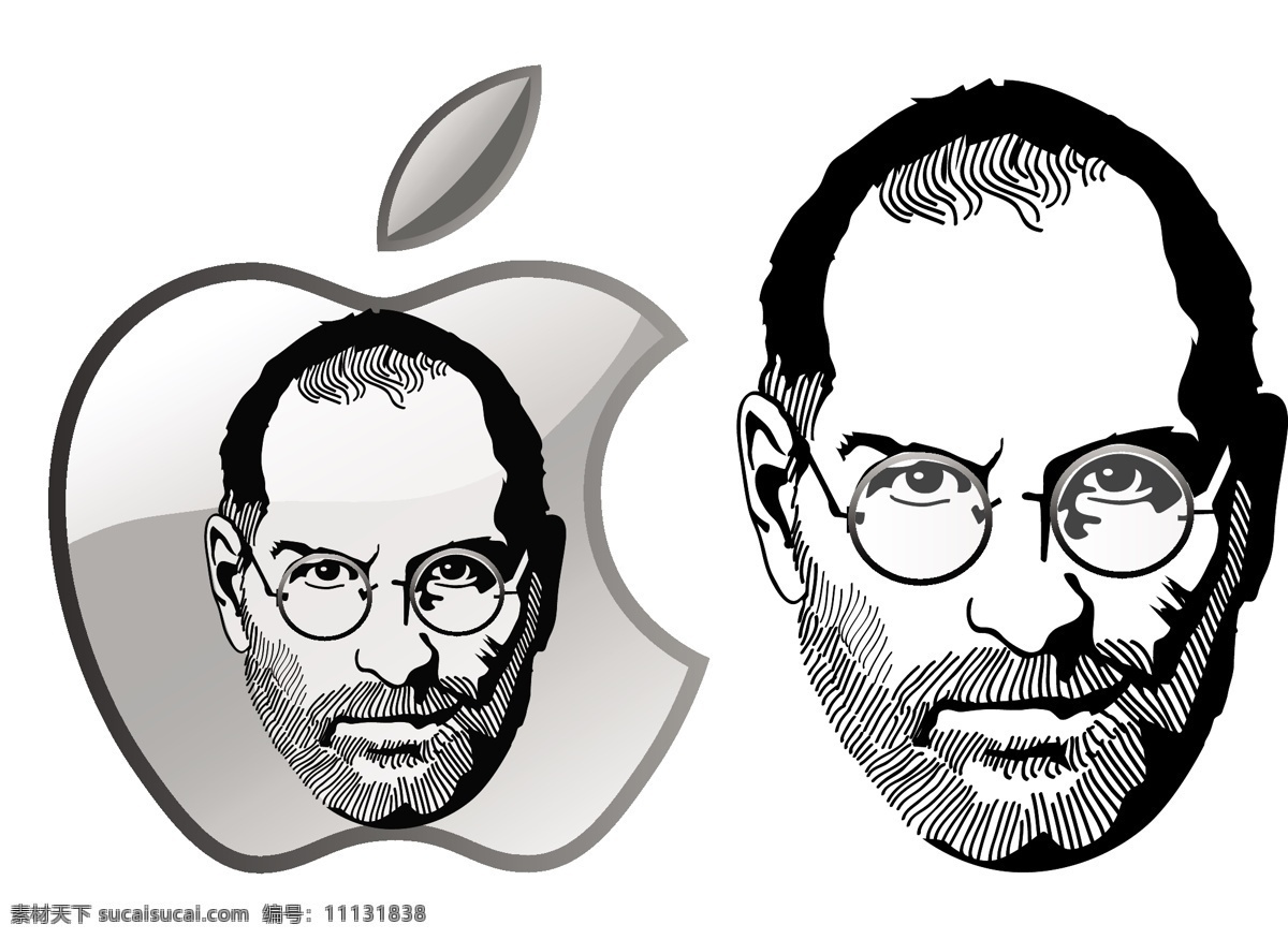 史蒂夫乔布斯 史蒂夫 乔布斯 苹果标志 苹果 共享设计矢量 标志图标 企业 logo 标志