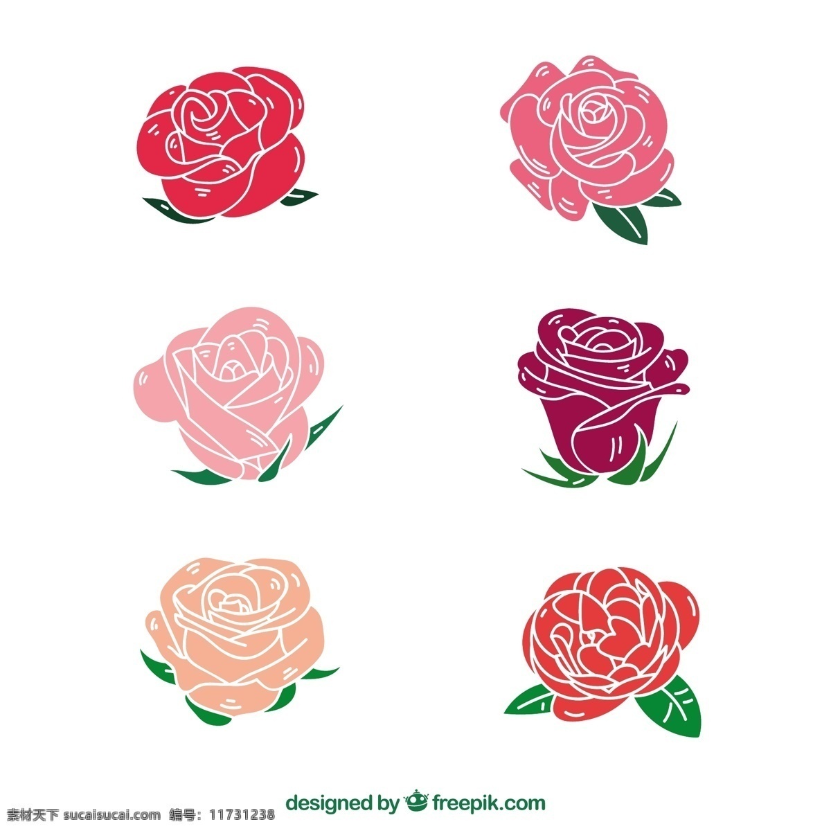 色彩 鲜艳 玫瑰 矢量 色彩鲜艳的 矢量素材