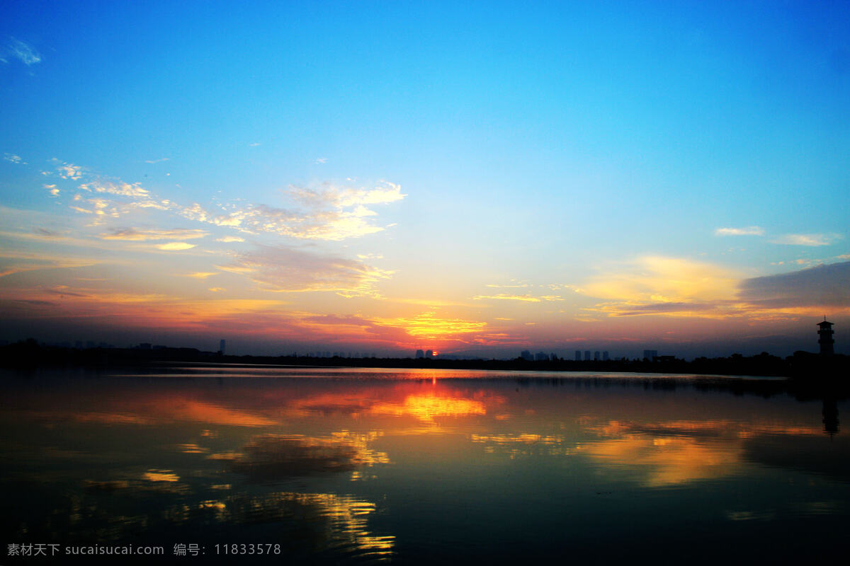 湖北 汤逊湖 日出 风景