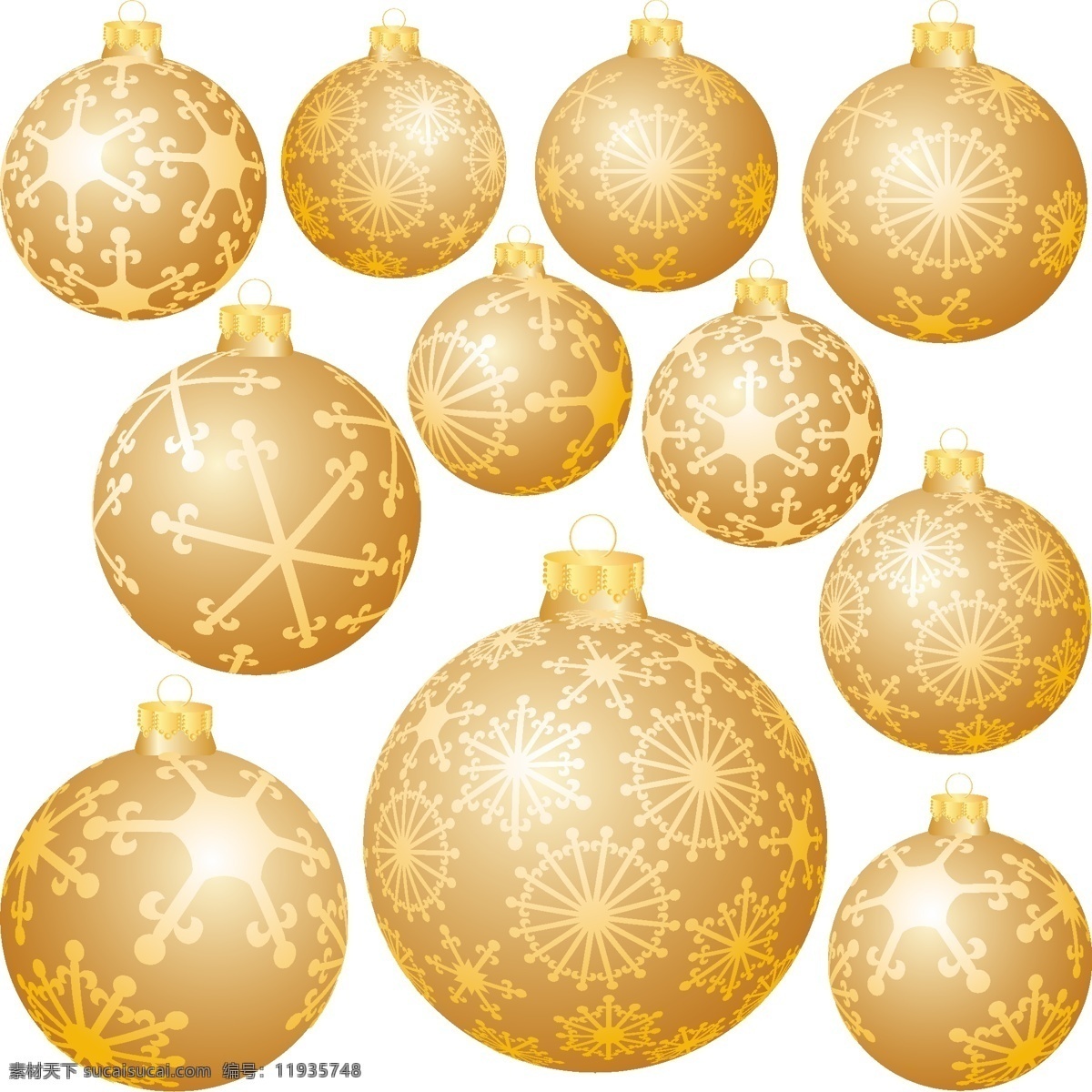 雪花 圣诞 装饰 球 矢量 吊球 圣诞节 雪 装饰球 挂球 矢量图 其他矢量图
