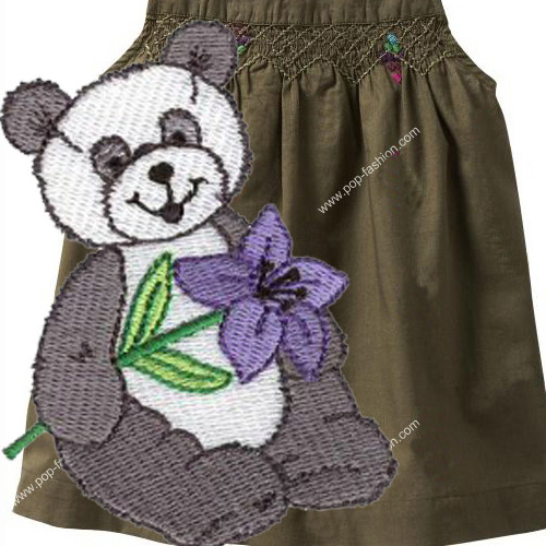 绣花 动物 熊猫 卡通 色彩 免费素材 面料图库 服装图案 白色