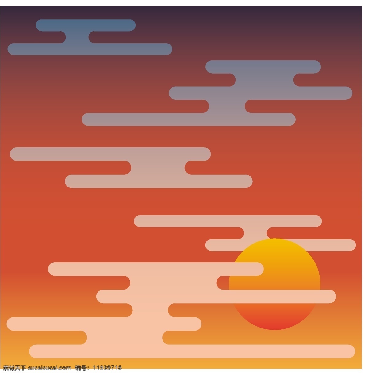 夕阳 背景 底纹 日式底纹 日式花纹 中国风素材 日式 风格 花纹 大和风 矢量图 花纹花边