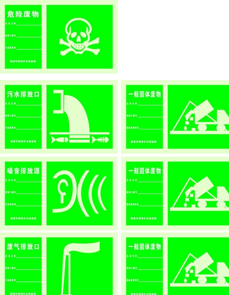 环保标示 环保 污水 噪音 固体废物 剧毒 公共标识标志 标识标志图标 矢量