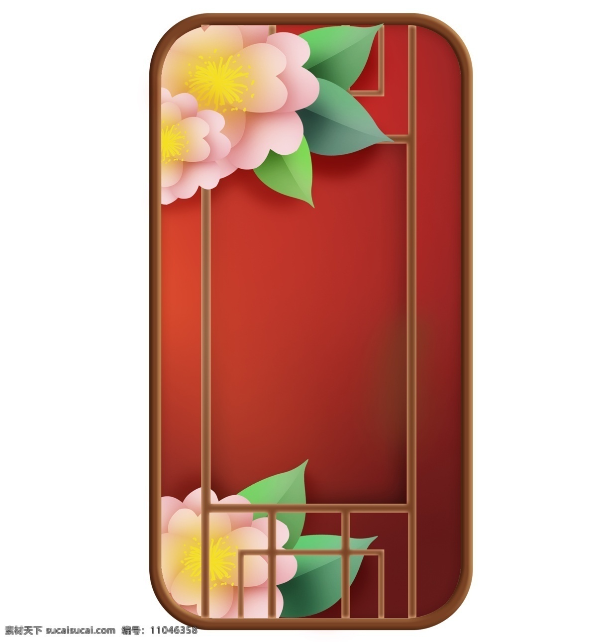 中国 风 红色 窗子 花朵 窗框 窗格 古风 婚庆 结婚装饰 窗外 春天 红色窗格 花卉 喜庆 中国风 春季