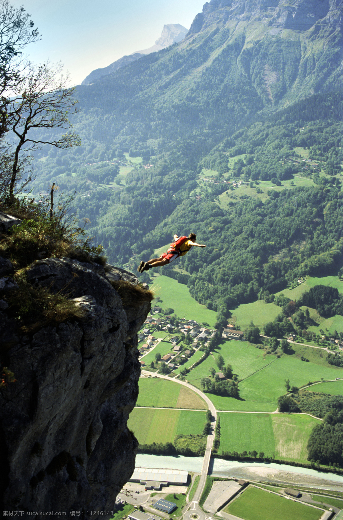 悬崖跳伞 悬崖 降落 降落伞 文化艺术 体育运动 摄影图库