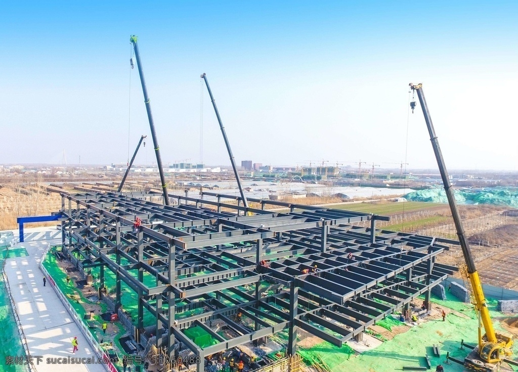施工现场图片 济南 先行区 展厅项目 施工场景 施工现场 工程现场 建筑园林 建筑摄影