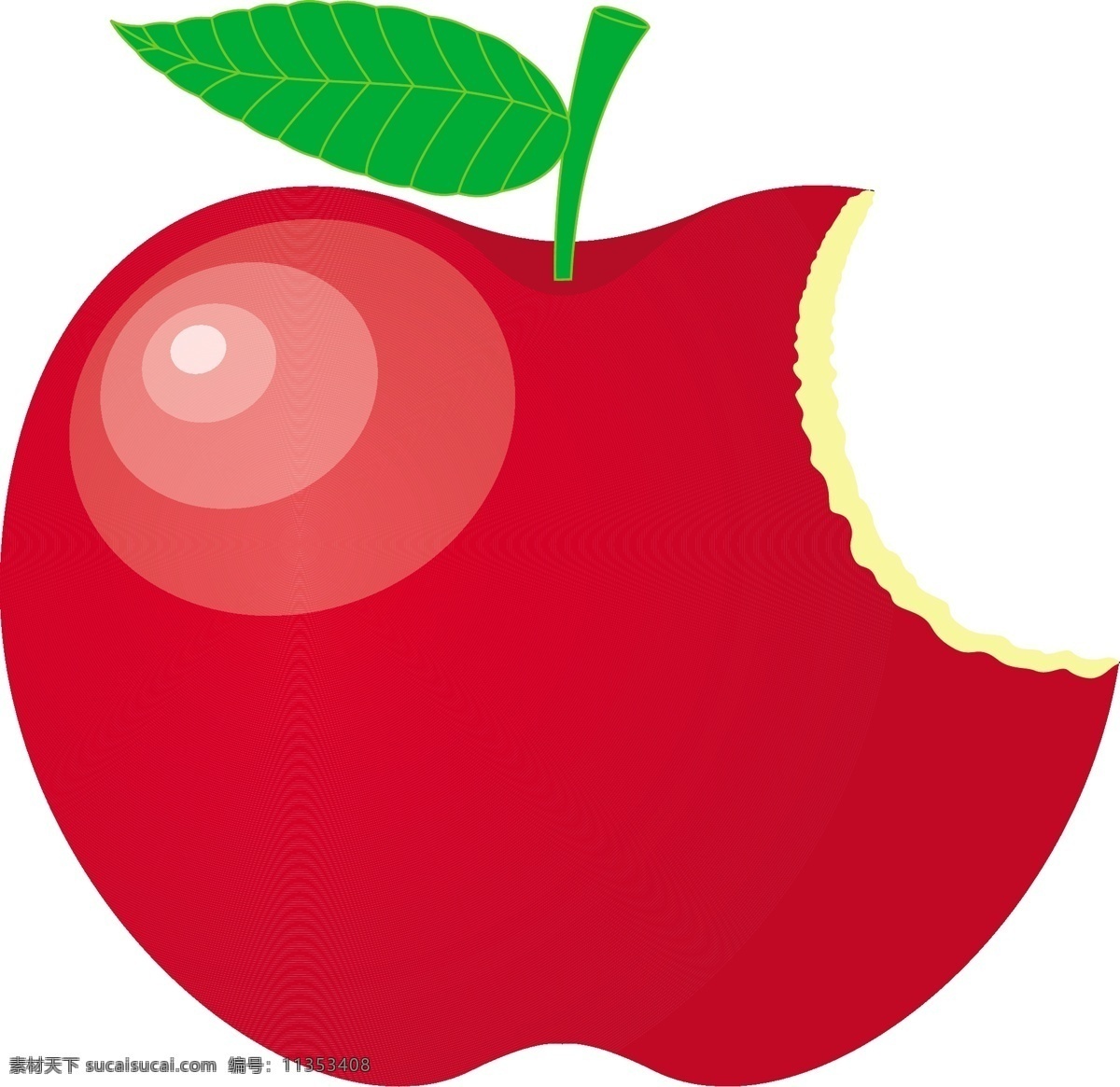 吃红苹果向量 白色