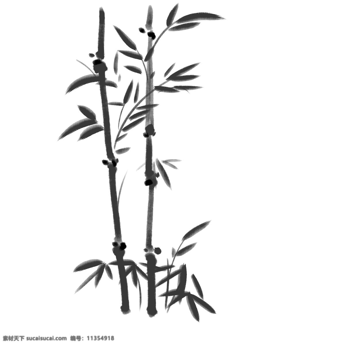 漂亮 竹子 装饰 插画 水墨竹子 手绘竹子 叶子装饰 叶子插画 漂亮的竹子 黑色的竹子 黑色的叶子