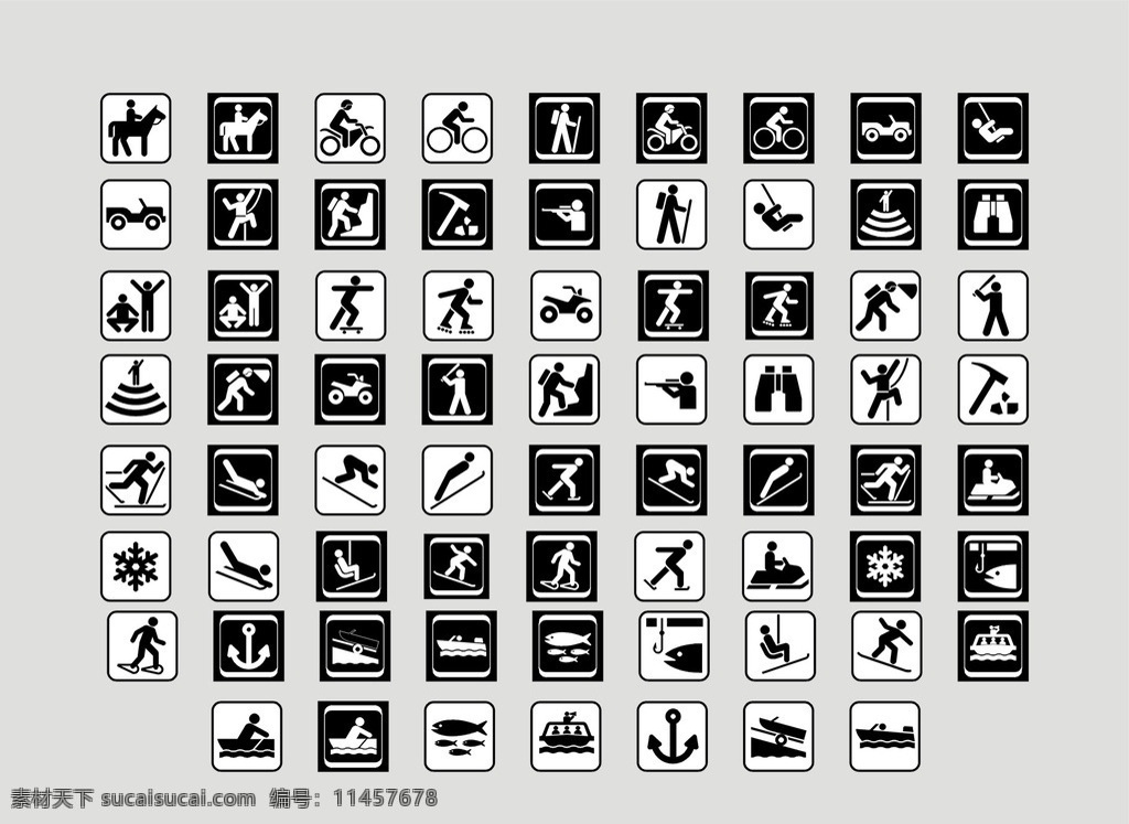 运动图标 标识 公共图标 图标 运动 体育 滑冰 滑雪 攀岩 射击 自行车 logo 公共标识标志 标志图标