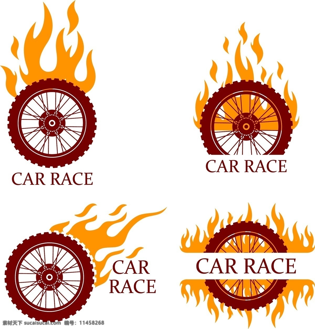 赛车标志图标 标志图标 图标素材 赛车标志 火焰 矢量标志