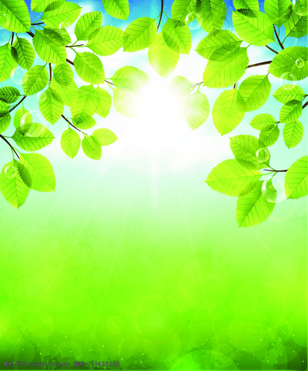 树叶 绿色 背景 春天 风景 矢量 环保 自然 背景素材 创意设计 源文件 生机 广告背景 平面设计素材