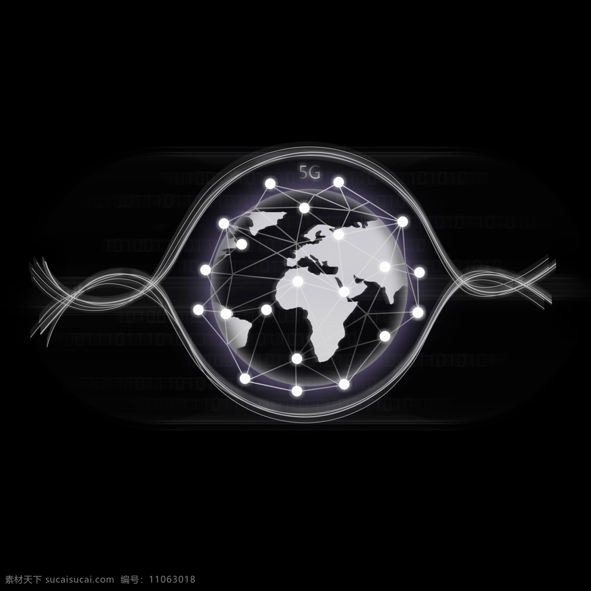 5g 银 紫 发光 地球 光线 流 未来 科技 图案 全球化 半透明 白色 线条 科幻概念化