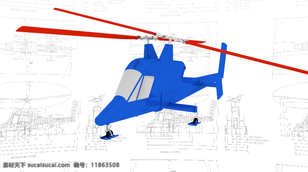 卡门 kmax 直升机 3d模型素材 建筑模型