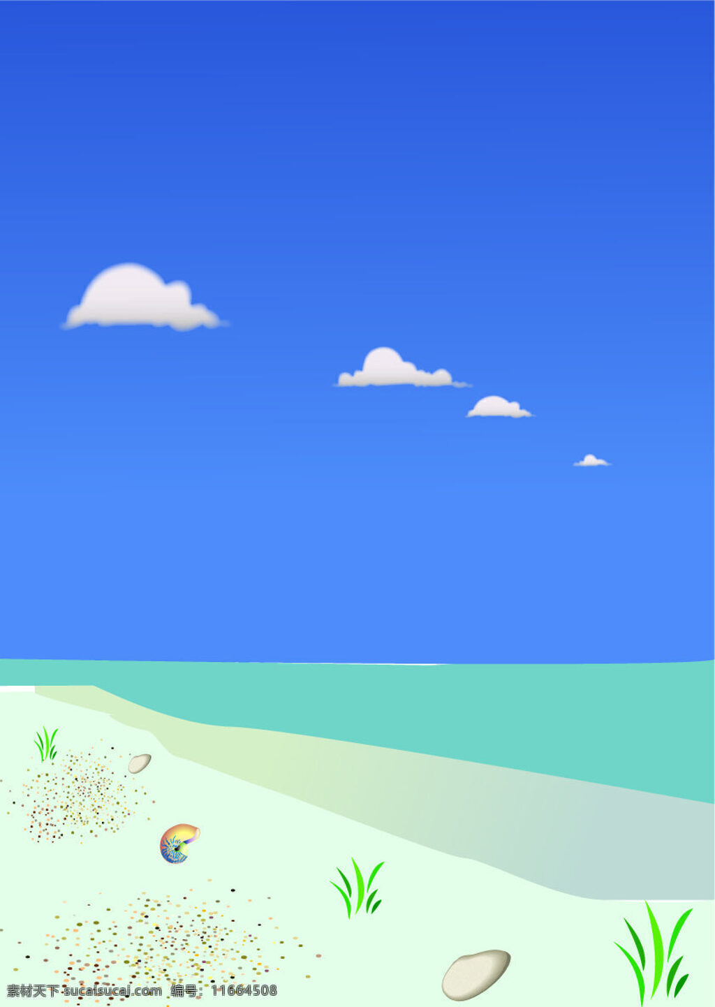 海滩设计 海边 贝壳 蓝天 蓝色
