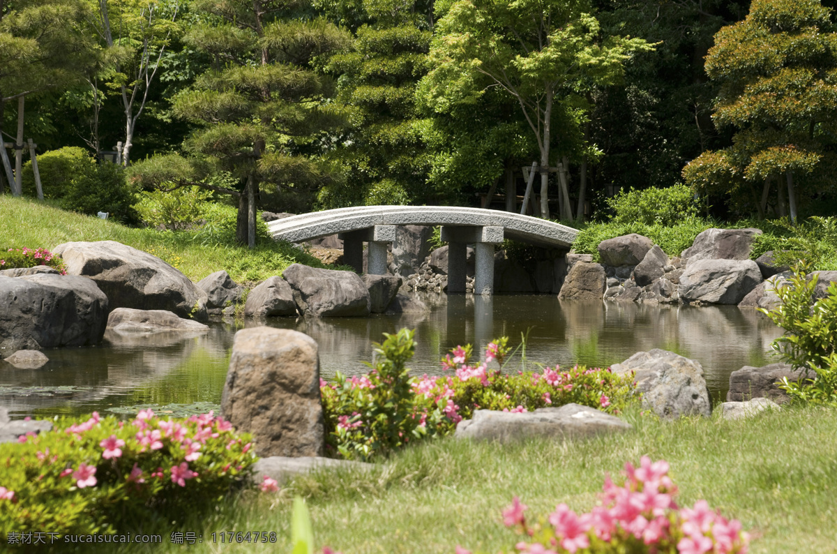 日本 花园 小桥 风景 小桥风景 小溪风景 日本花园风景 日本风光 美丽风景 景色 公园风景 花园美景 自然风景 自然景观 黑色