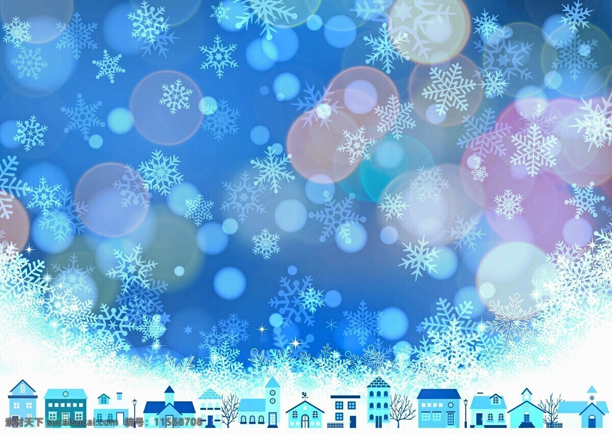 圣诞 雪景 绘画 圣诞节 背景 雪 散景 冬天 雪花 白 明信片 卡片 来临 十二月 卡 抽象 城市 建筑 光 光斑 壁纸 蓝色 白色 渐变