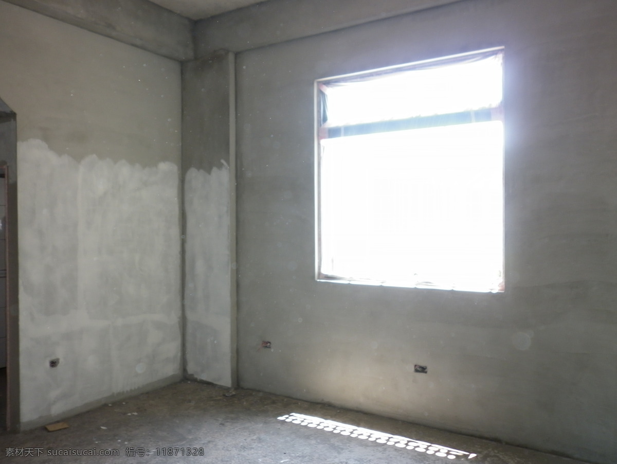 室内 水泥墙 窗户 毛坯房 室内摄影 建筑园林