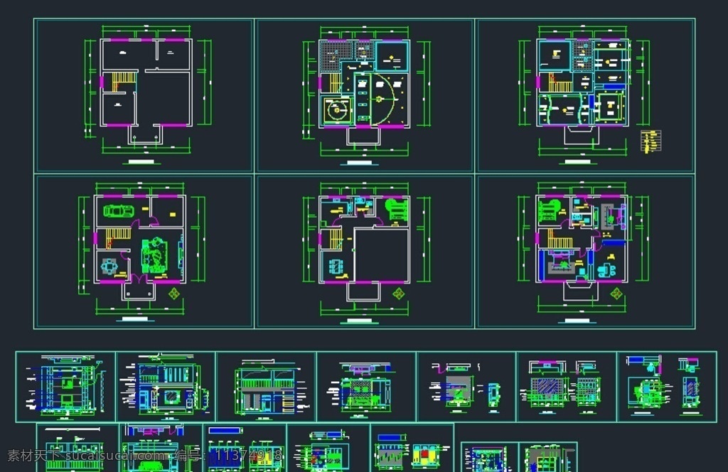 上海 嘉定 郊区 私人 别墅 cad 图 平面图 源文件 施工 环境设计 施工图纸 dwg