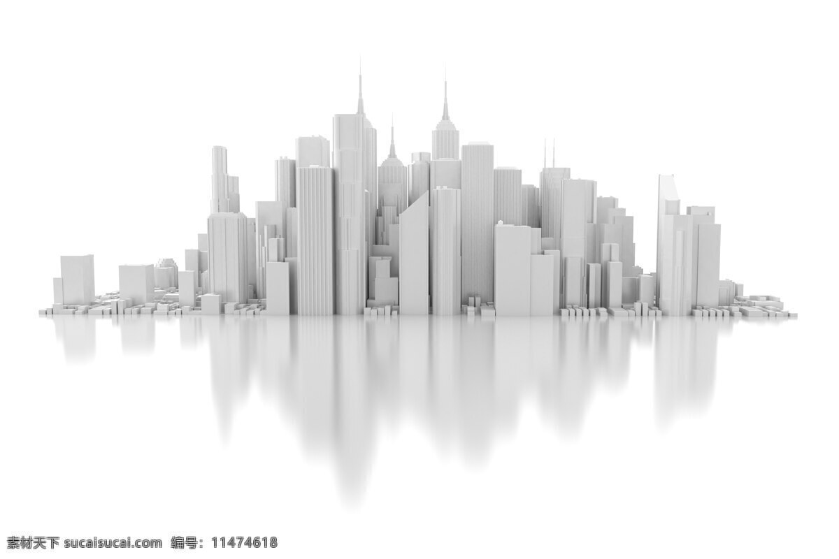 城市高楼建筑 城市高楼模型 建筑模型 高楼大厦 繁华都市 摩天大厦 建筑设计 环境家居 白色