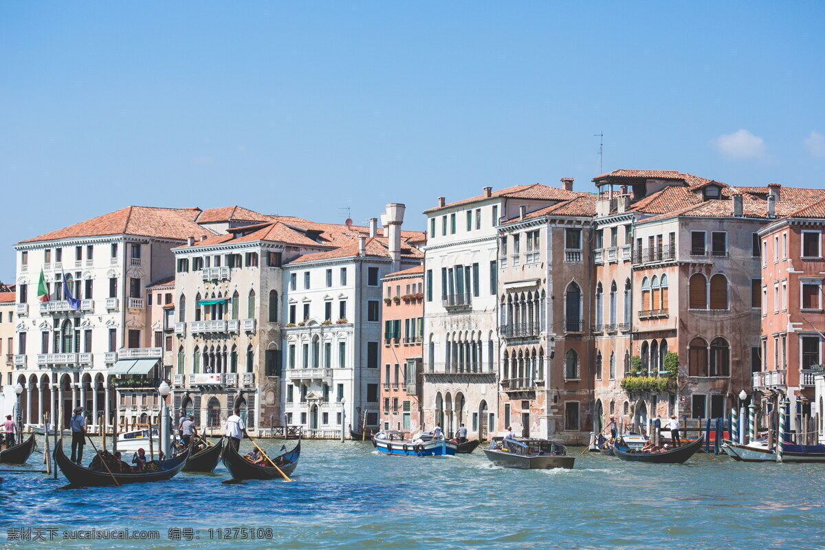 美丽 威尼斯 水城 风景 水城威尼斯 河水 河流 小船