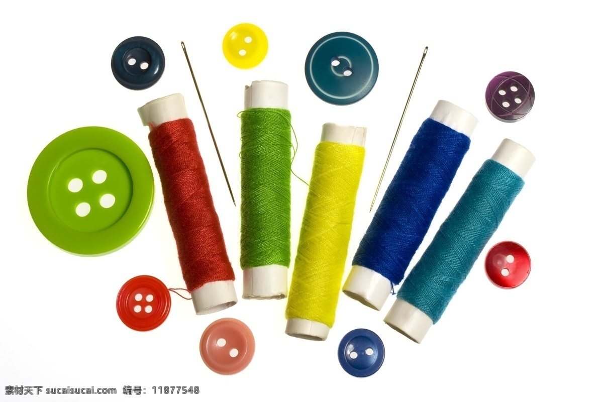 彩色 线 扣子 针线 钮扣 裁缝工具 生活用品 针 生活百科