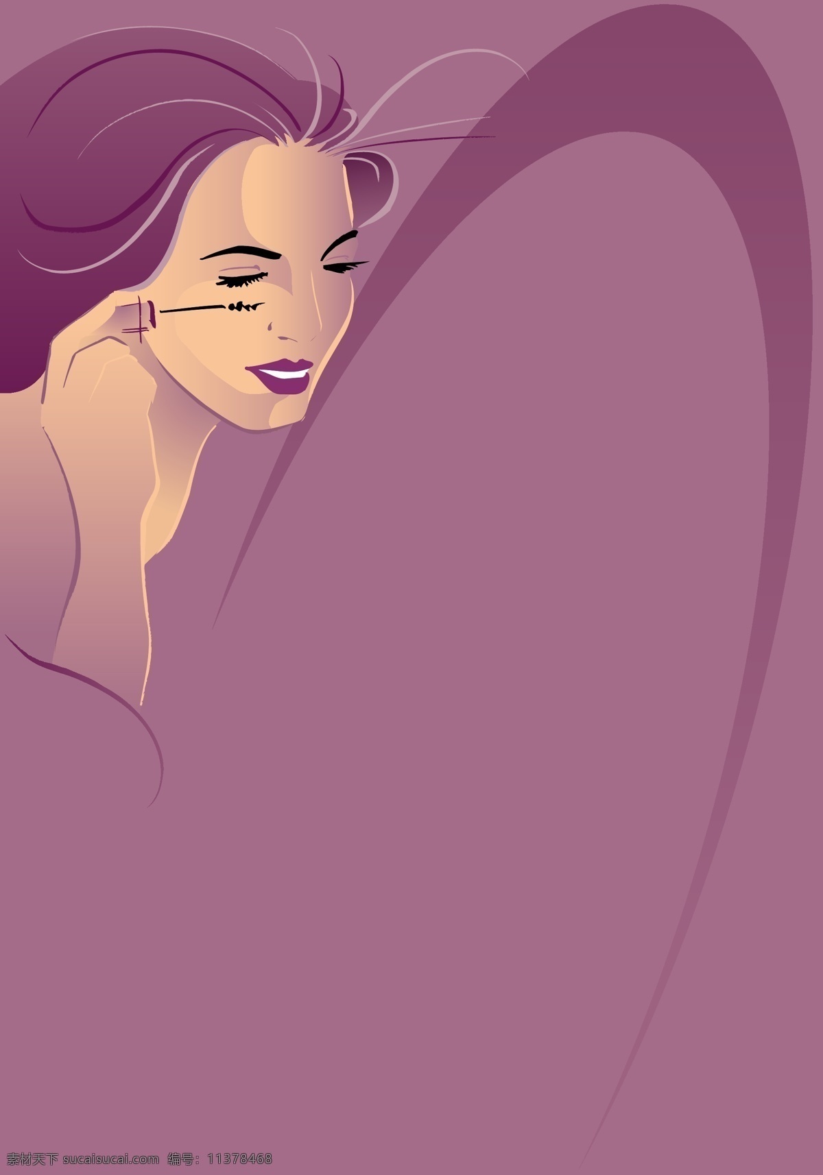 人物主题背景 女性 化妆 主题 背景 紫色