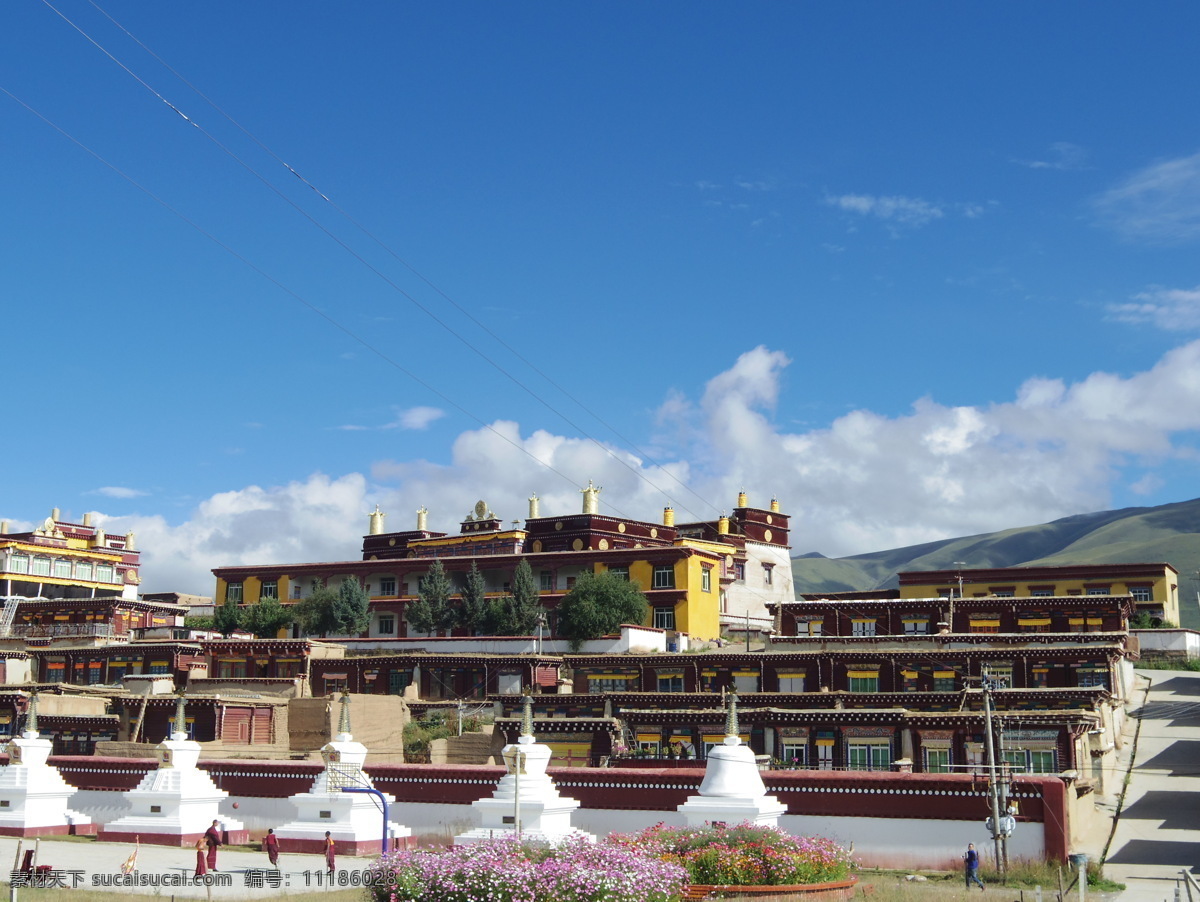西藏 建筑群 拉萨 西藏建筑 拉萨建筑 自然景观 建筑景观 蓝色