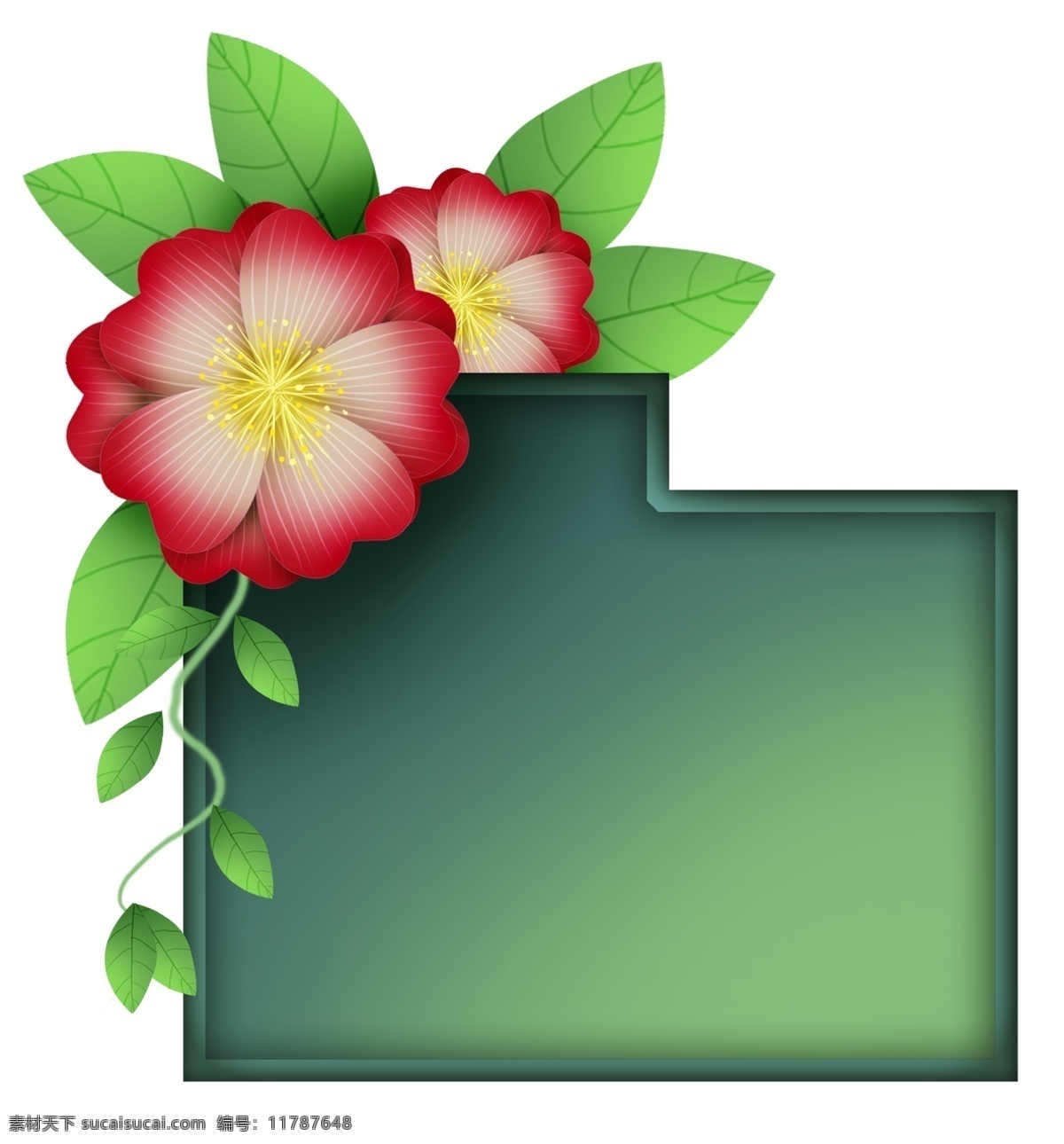 红色 报春花 不规则 文字 框 春天 标题 花卉对话框 春季 花卉 植物 立体 花朵 绿色 春天文字框 叶子