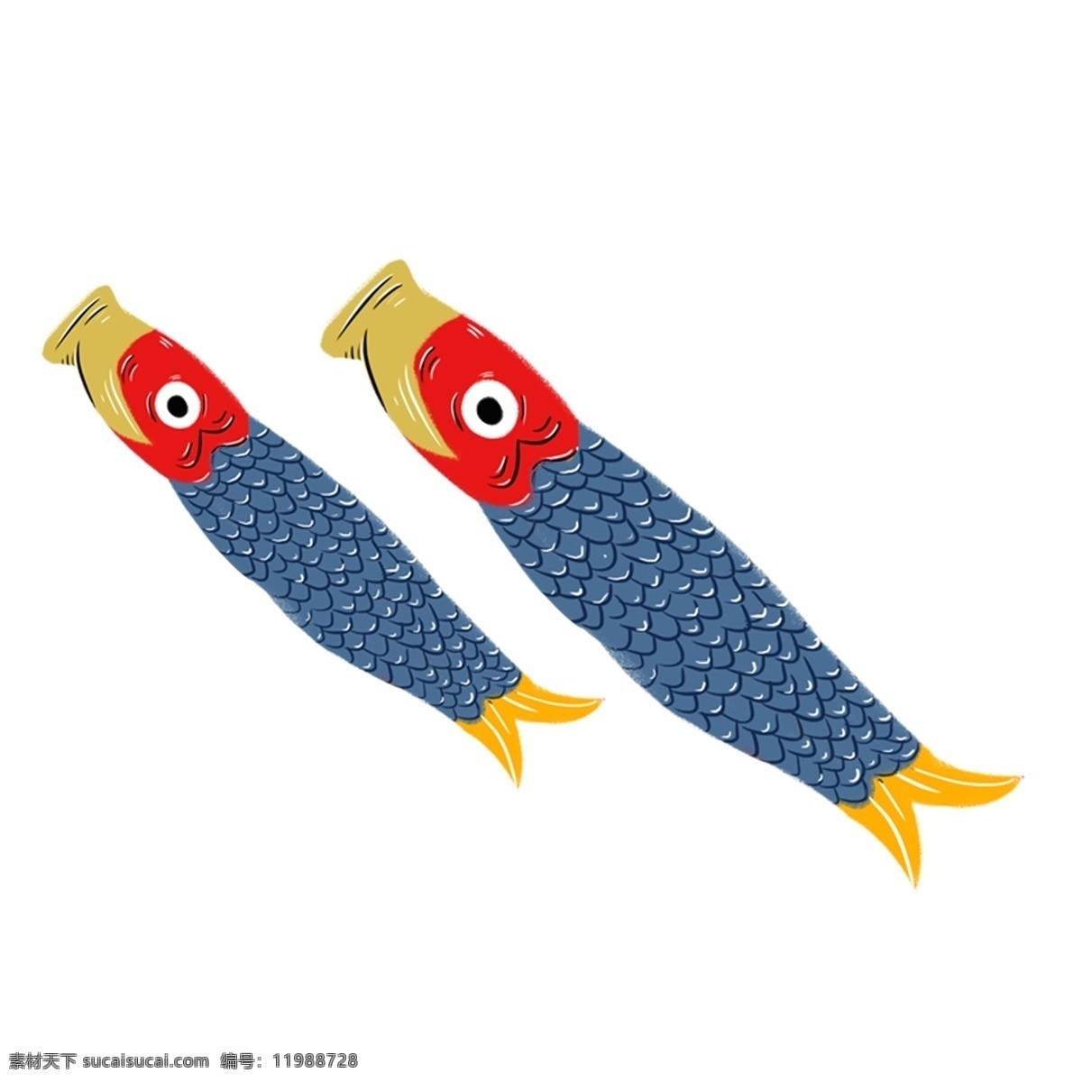 可爱 风 日本 鱼 旗 免 抠 元素 插画 扣 可爱风 日本鱼旗 装饰图案
