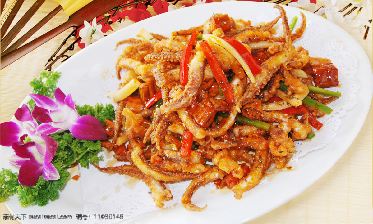干煸鱿鱼须 干煸 鱿鱼须 热菜 炒菜 东北菜 传统美食 餐饮美食