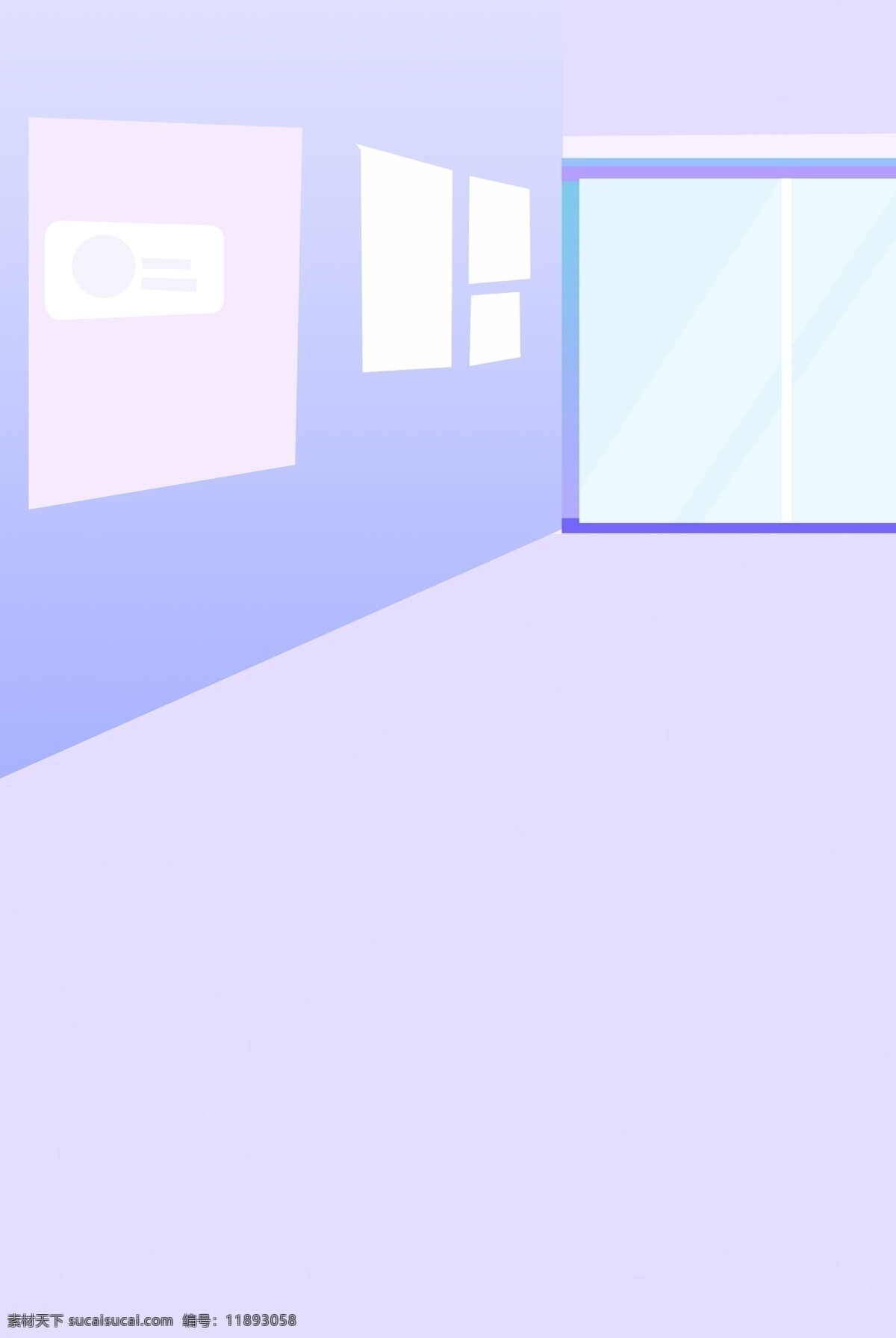 扁平 简约 卡通 工作室 背景 紫色 办公室 玻璃窗 公告墙