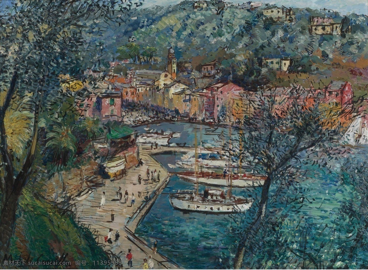 portofino 大师 画家 风景画 静物 油画 建筑 装饰画 cascella michele 人物 高清 西方 国外 现代 家居装饰素材