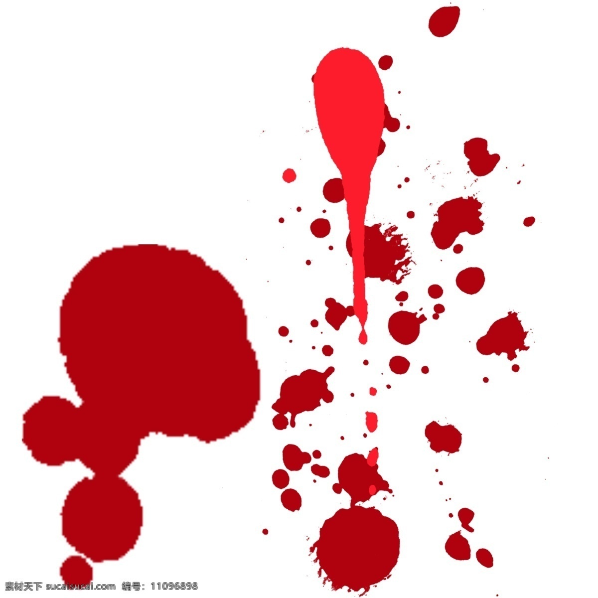 红色 血迹 污渍 元素 水彩 泼墨 抽象 装饰 血 滴 载体 血滴 喷溅 血痕 痕迹 笔刷 红色血迹