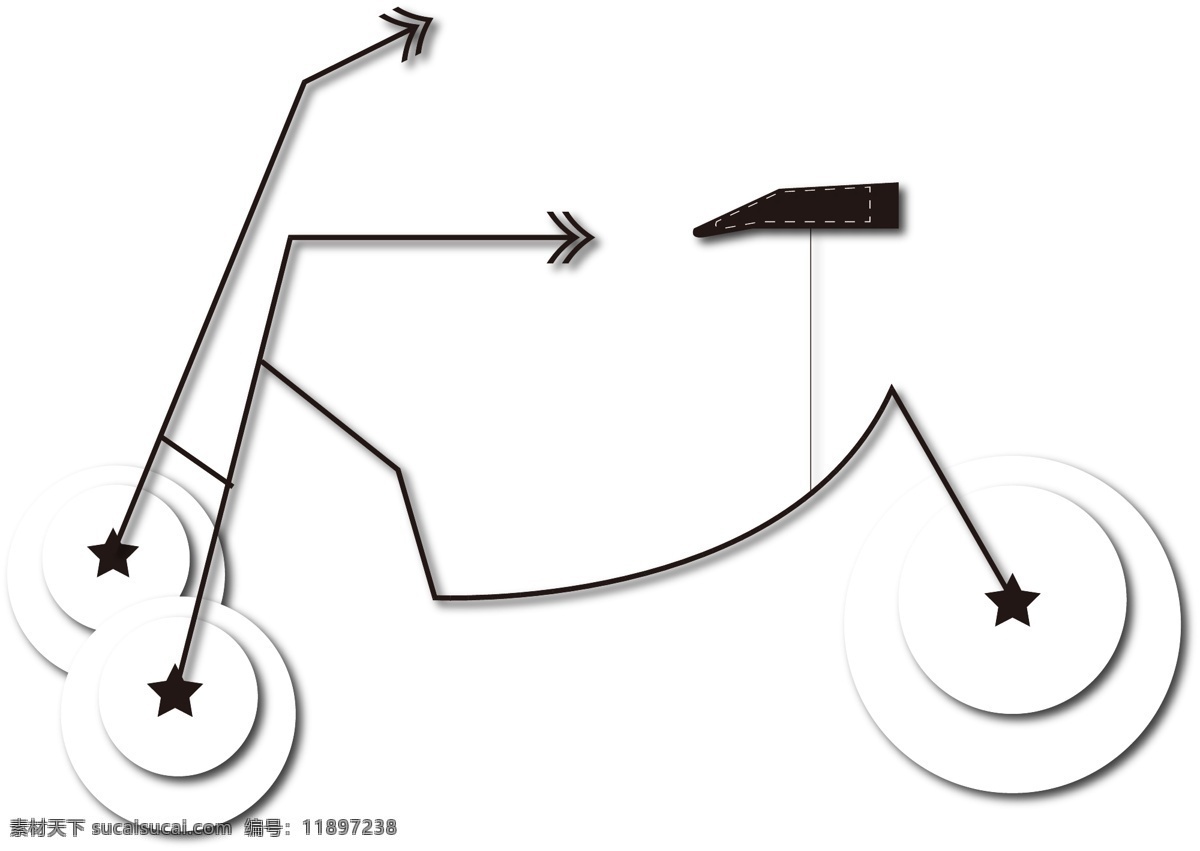 简约 自行车 黑白 矢量图 单车 商用 元素