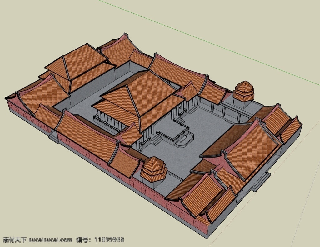 寺庙型四合院 宗教 佛教 大佛 舍利 大殿 寺庙 古典建筑 宗教建筑 教堂 寺庙建筑 道观 古亭 庙 殿 塔 狮头 湿婆 石灯笼 泰姬陵 柱头 天主教 清真寺 sketchup 3d设计 其他模型 skp