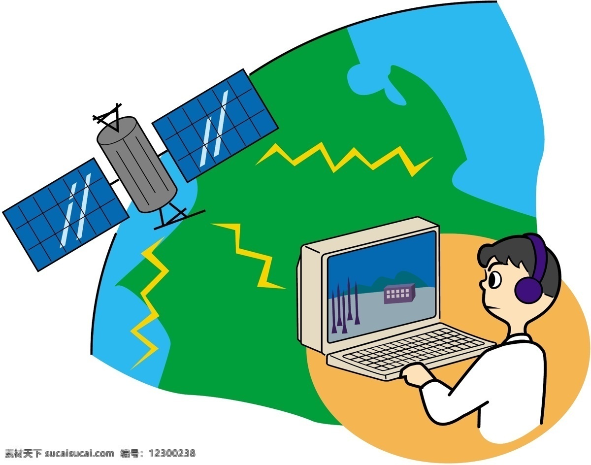 科学技术 矢量图 卫星通信 现代科技