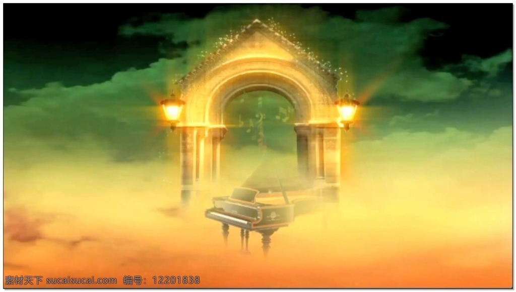 天宫 钢琴 视频 梦幻婚礼 结婚 爱情 城堡 视频素材 合成背景 创意背景