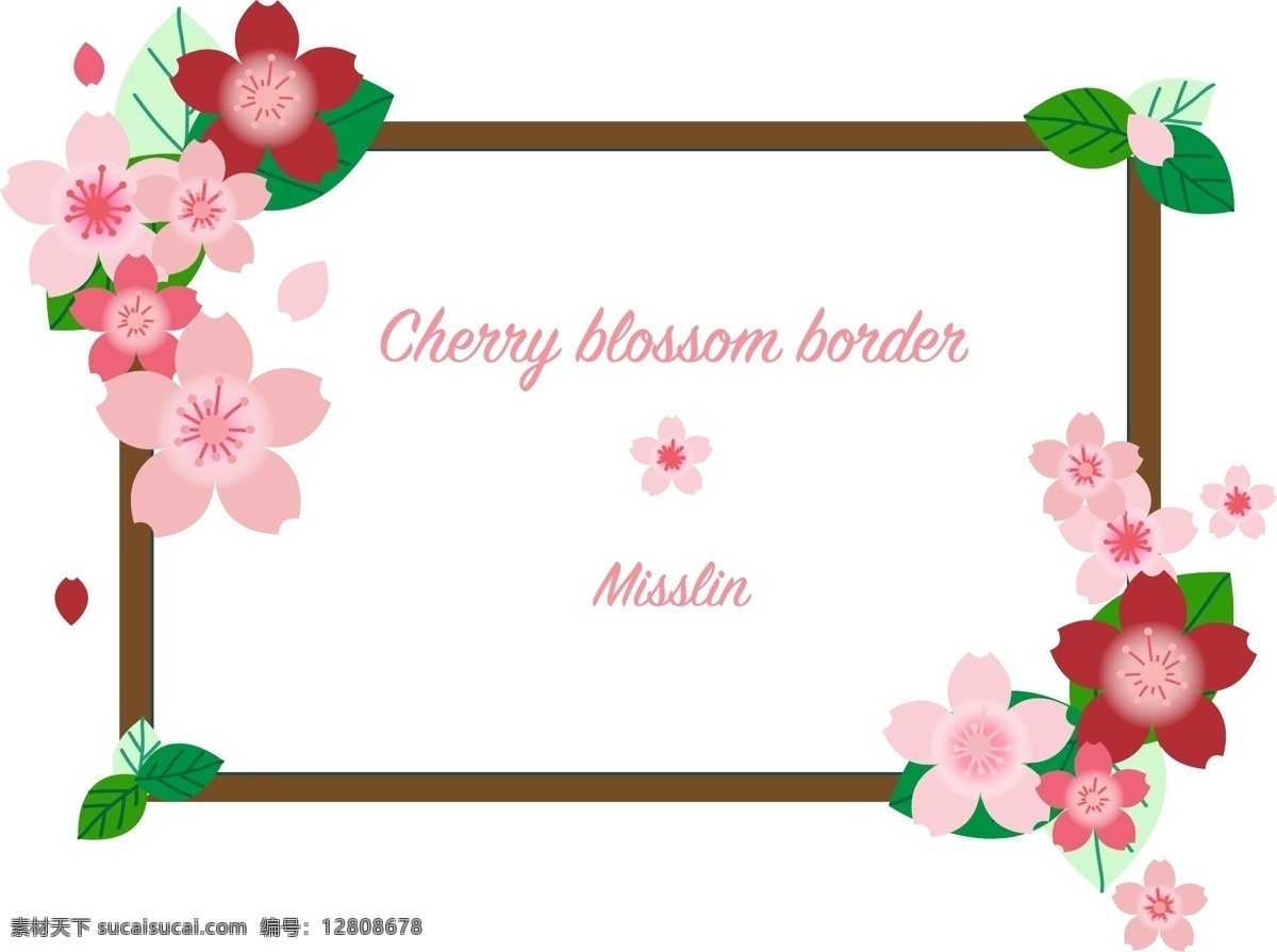 粉色 樱花 马卡 龙 色 边框 元素 樱花瓣 花瓣 马卡龙色 浪漫 日式