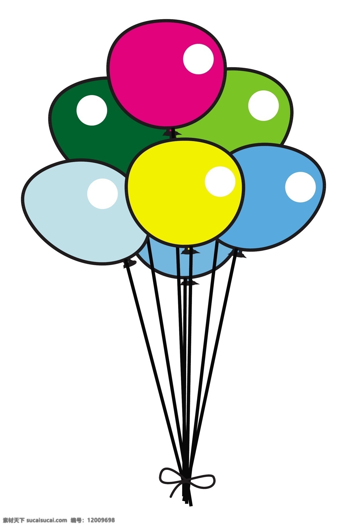 彩色 复古 气球 束 矢量图 日常生活