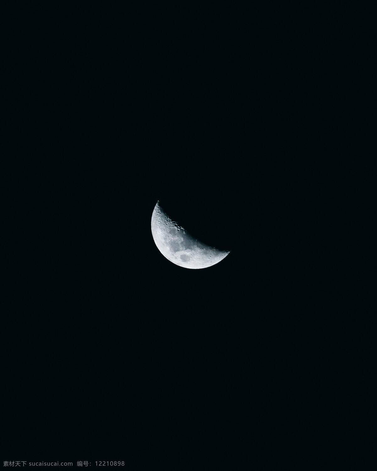 一弯月亮图片 月亮 弯月 夜空 新月 月球 夜晚 自然景观 自然风景