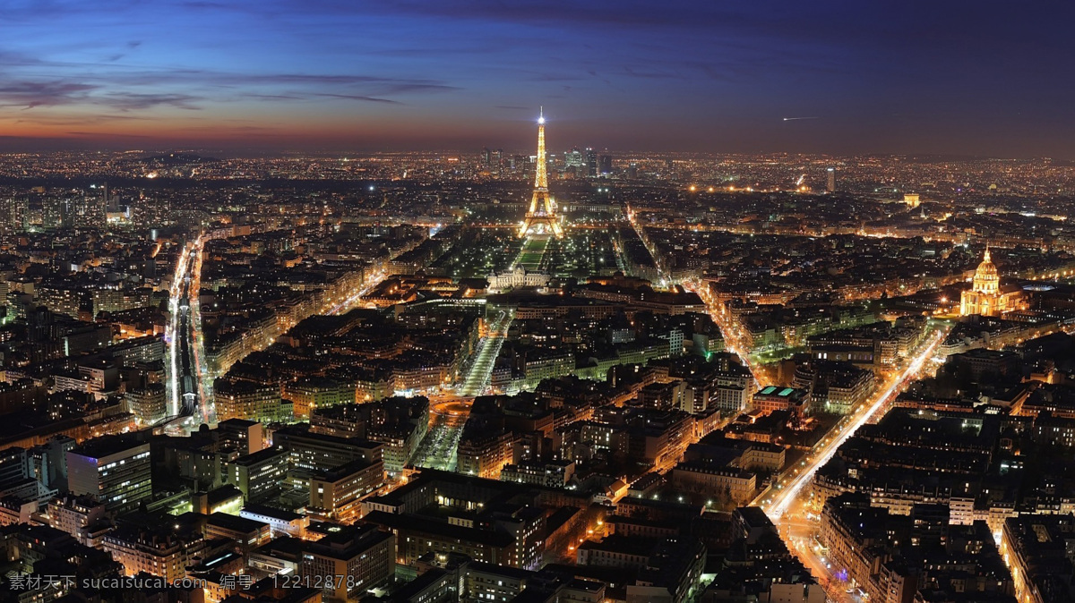 城市 夜景 鸟瞰 巴黎 城市夜景 风景 生活 旅游餐饮