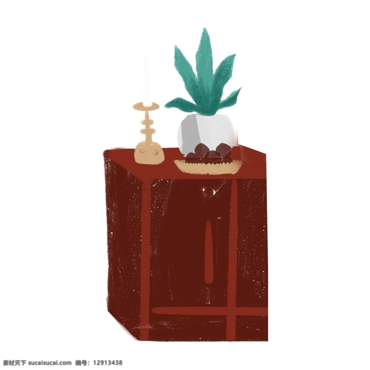清新 柜 上 盆栽 透明 插画 免扣素材 透明素材 卡通素材 可爱 植物 柜上的盆栽