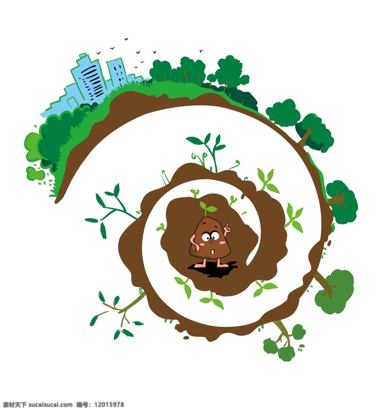 土壤污染 土壤 楼房 树 树苗 树叶 保护环境 植物 分层 源文件