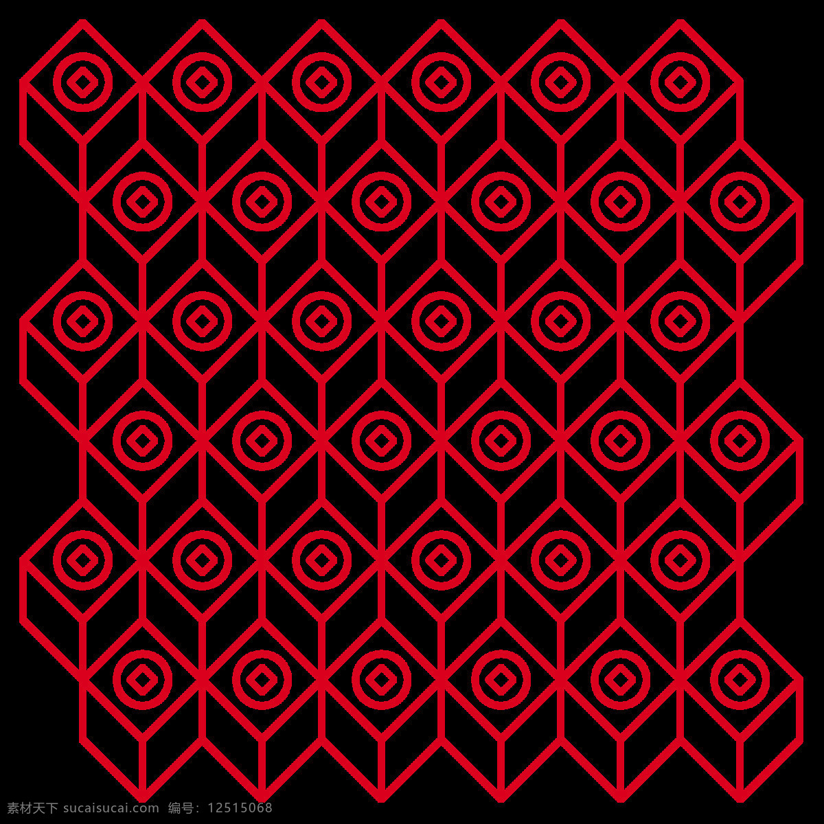 红色 菱形 装饰 元素 png元素 透明素材 免抠元素