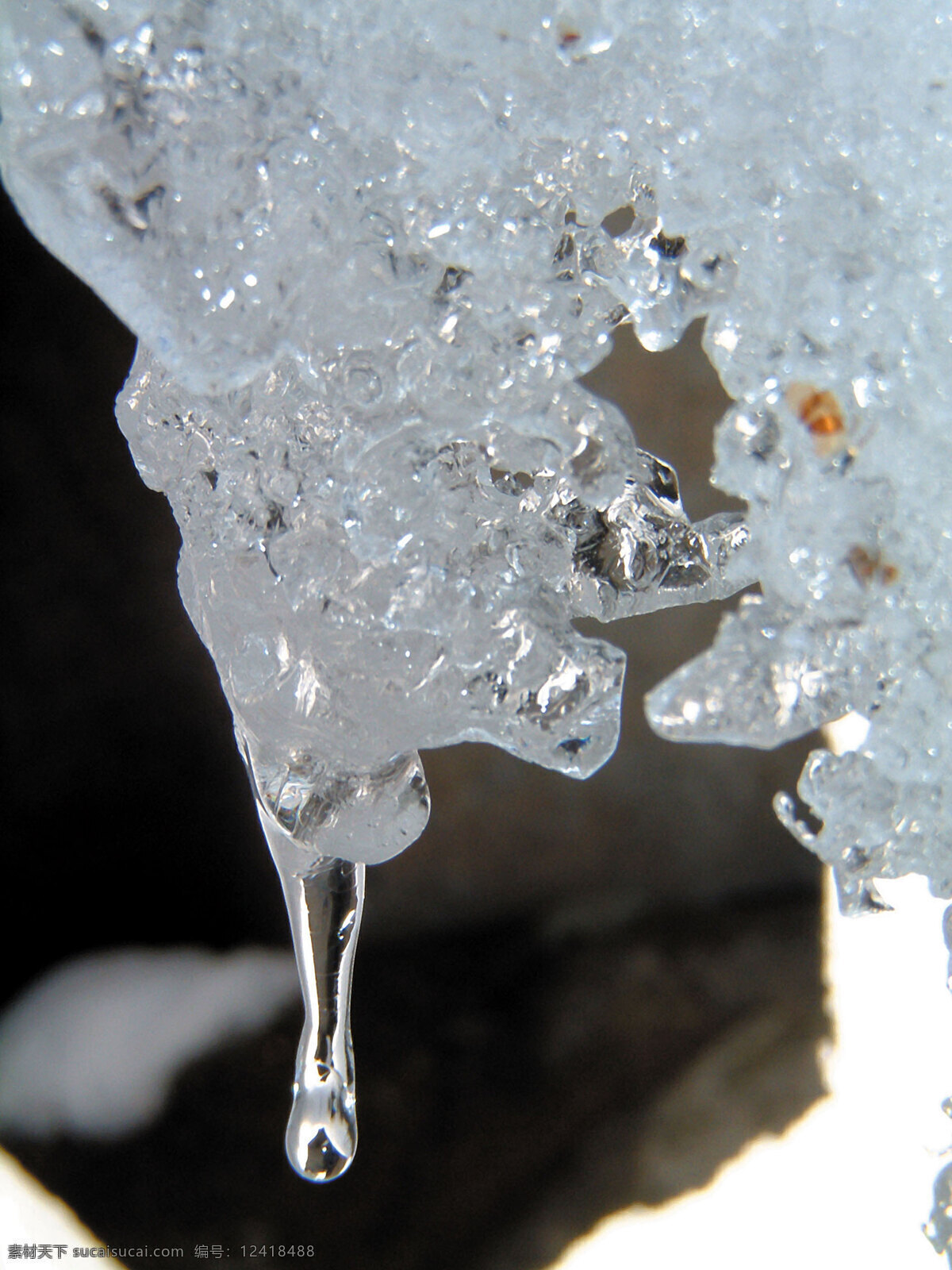 融化 冰水 水滴 晶莹 清凉 自然风景 自然景观 灰色