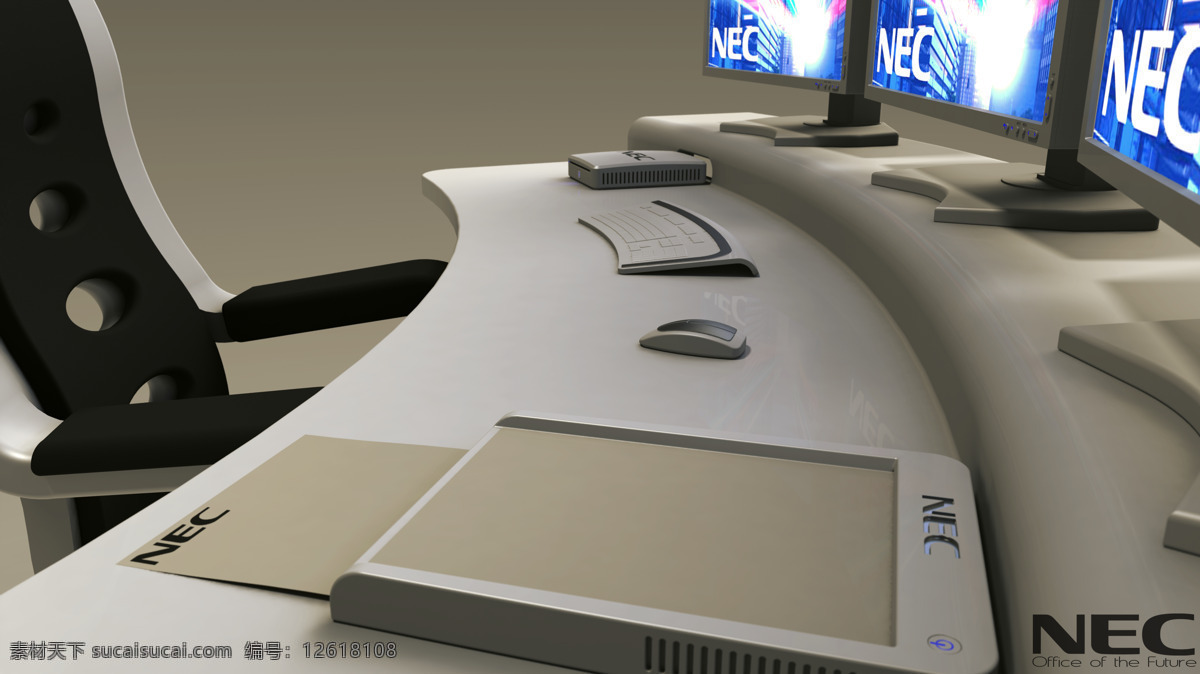 未来的办公室 nec futuredesk 3d模型素材 其他3d模型