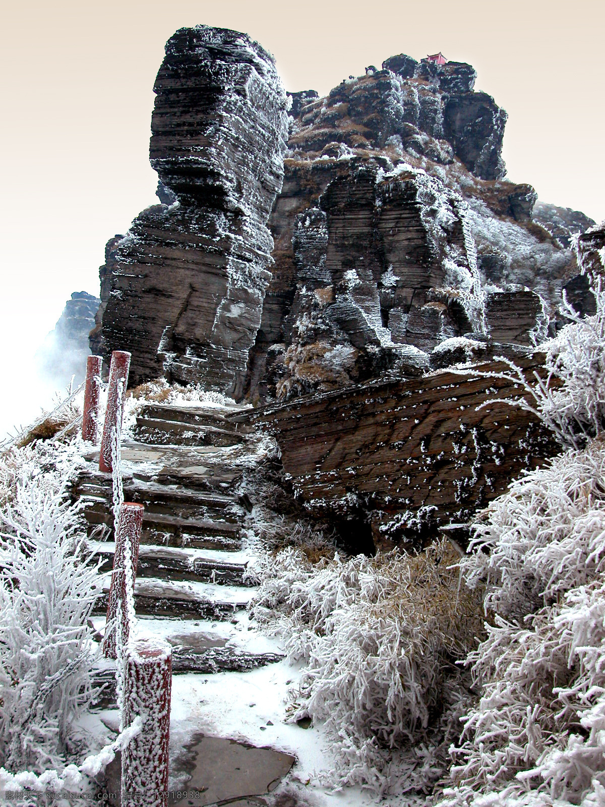 梵净山金顶 贵州 梵净山 雪景 蘑菇石 金顶 风景 铜仁 贵州风光 山水风景 自然景观
