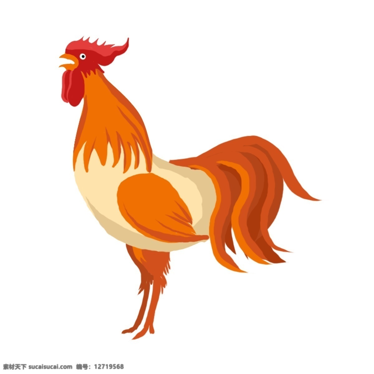 大 公鸡 卡通 透明 大公鸡 插画元素 卡通元素 动物 透明素材 家禽