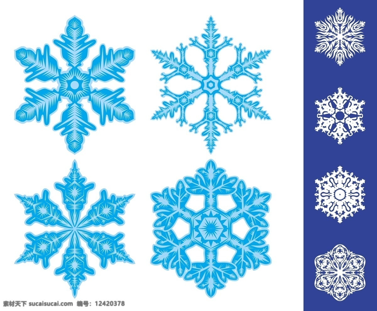 雪花矢量 白色