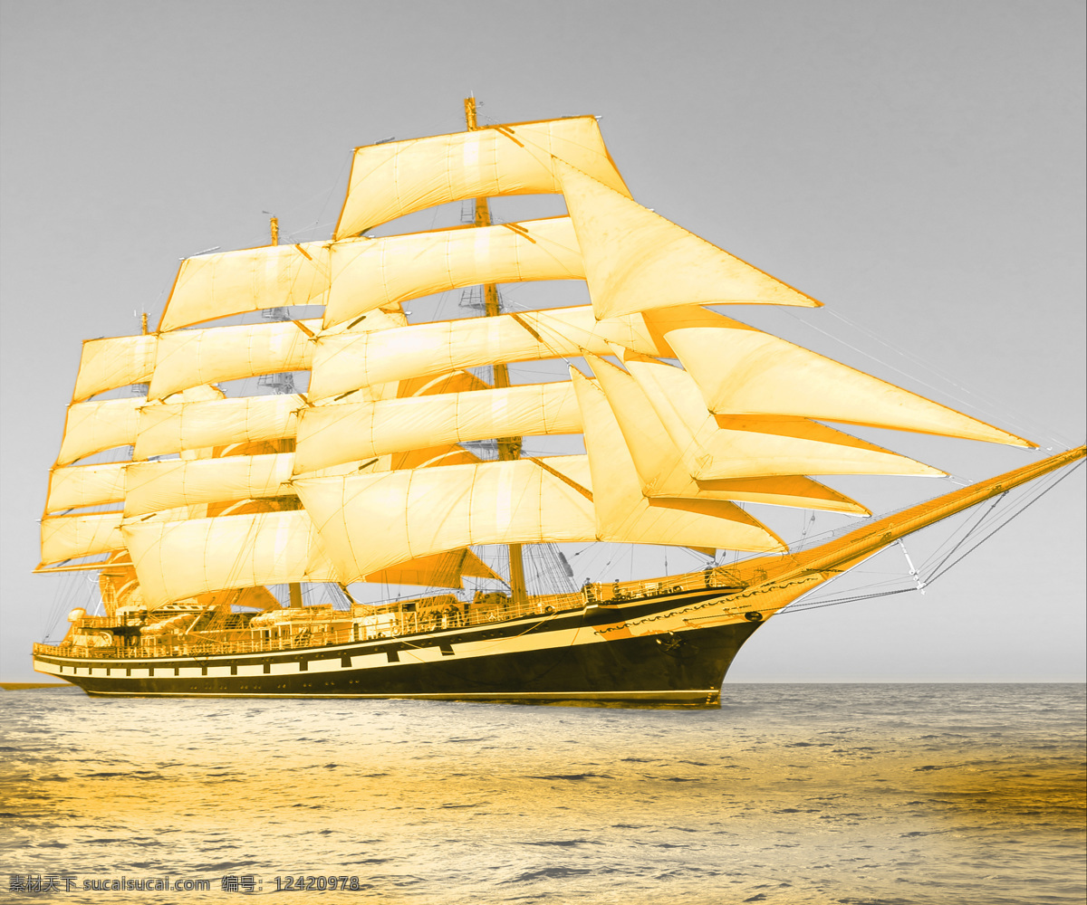 金色大船 船 金色帆船 航海 航行的船 大船 大气的船 金色 现代科技 交通工具
